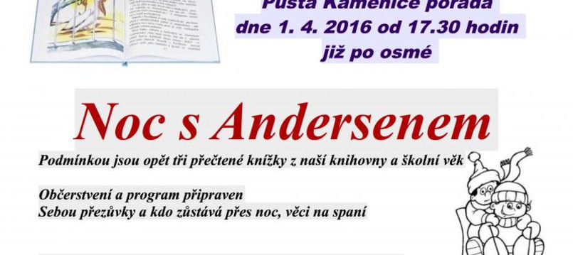 Pozvánka - Noc s Andersenem 2016