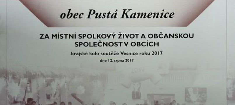 Cena naděje pro živý venkov v Pardubickém kraji patří Pusté Kamenici