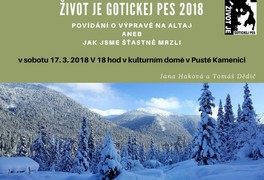 ŽIVOT JE GOTICKEJ PES 2018 - povídání o výpravě na ALTAJ aneb jak jsme šťastně mrzli - foto č. 1