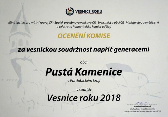 Vesnice roku 2018 - Slavnostní předání ocenění v Dolním Němčí