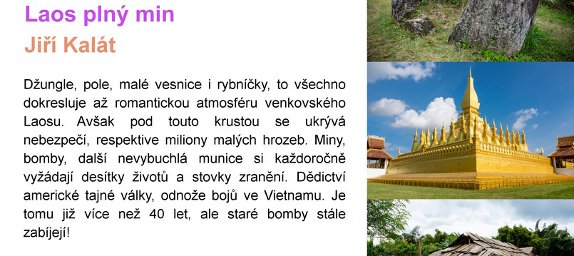 Pozvánka na přednášku Laos plný min