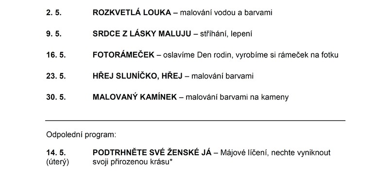 Rodinné centrum Mikeš Proseč - pozvánka na akce