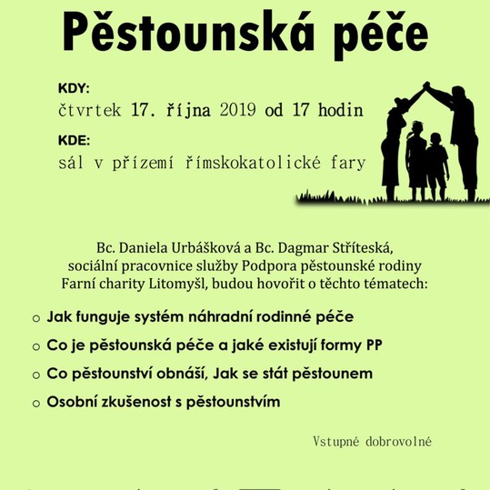 Pozvánka RC Mikeš Proseč - beseda na téma Pěstounská péče