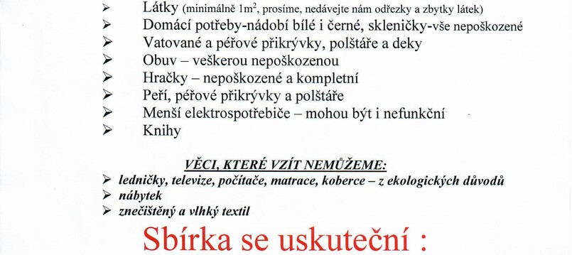 Diakonie Broumov - sběr použitého ošacení