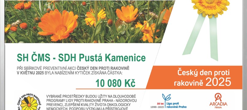 Poděkování za podporu květnové sbírky - Český den proti rakovině 2025