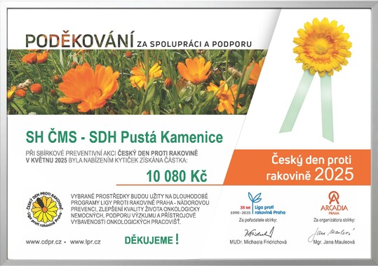 Poděkování za podporu květnové sbírky - Český den proti rakovině 2025